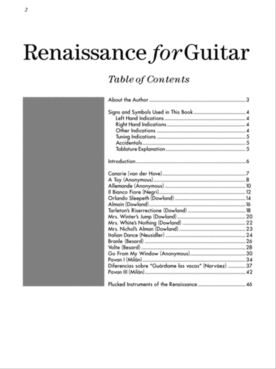 Renaissance for Guitar - Masters in Tab