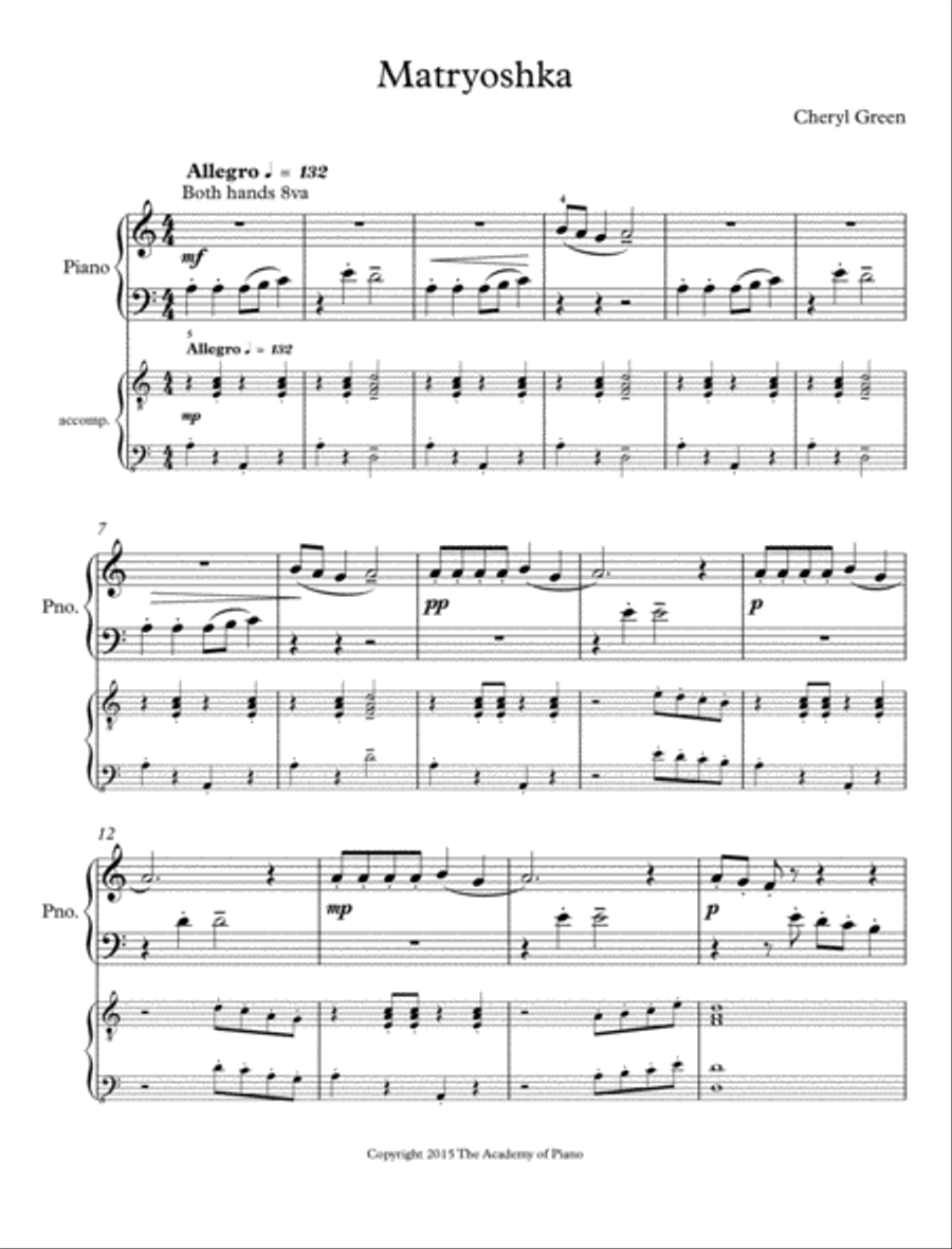 Matryoshka Easy Piano scores gallery preview page 2