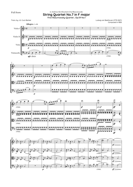 Beethoven - String Quartet No.7 in F major, Op.59 No.1 "First Rasumowsky-Quartet"
