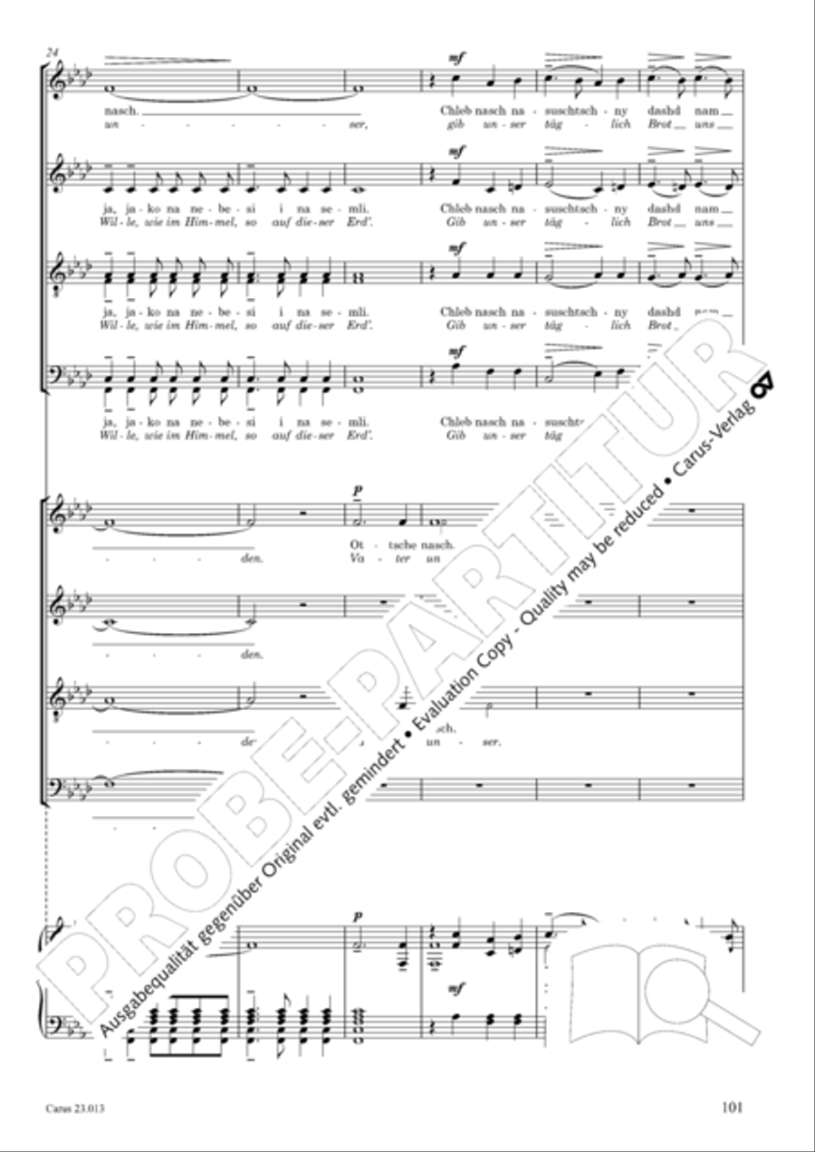 Liturgy of St. John Chrysostom op. 31 for mixed choir a cappella (Chrysostomos-Liturgie op. 31 fur Chor a cappella mit singbarem deutschem Text)