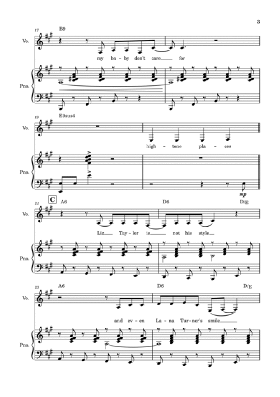 My Baby Just Cares For Me Voice scores gallery preview page 3