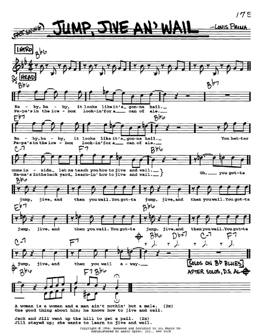 Jump, Jive An' Wail Voice scores gallery preview page 1