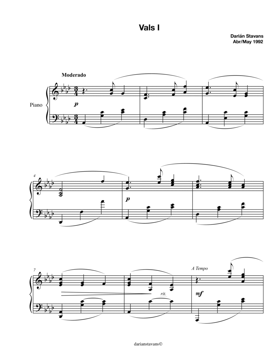 Three Waltzes Piano Solo scores gallery preview page 1