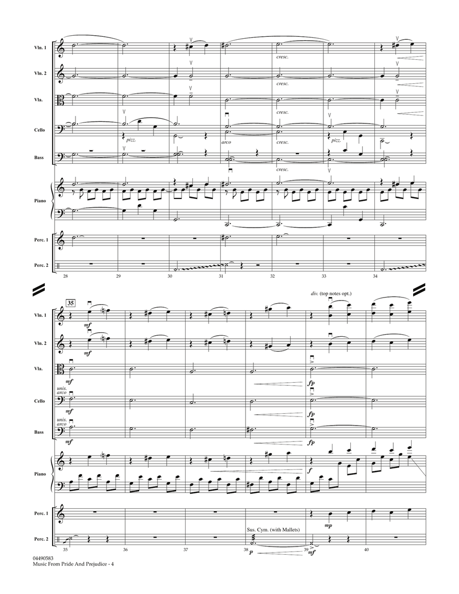 Music from Pride & Prejudice - Full Score Orchestra scores gallery preview page 4