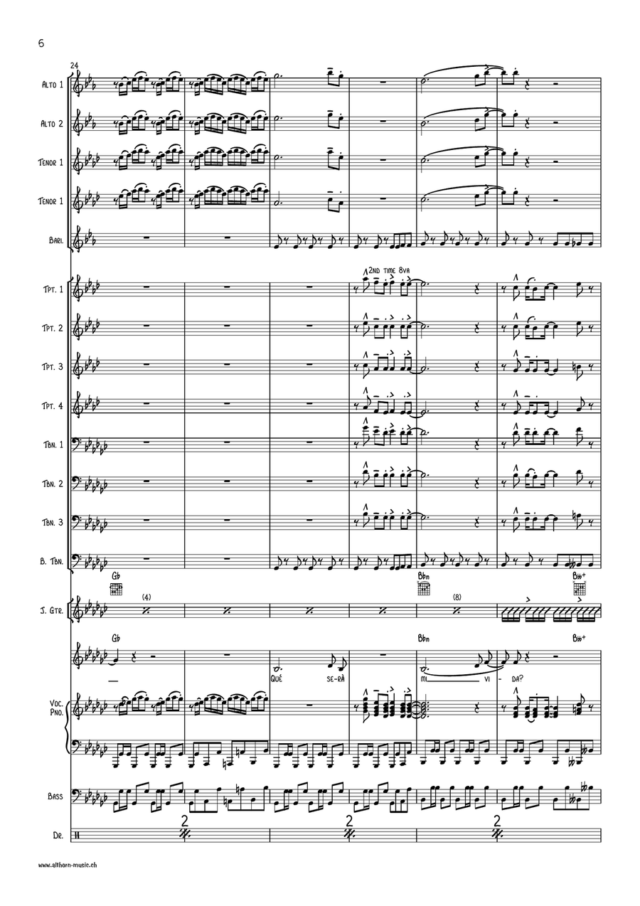 Que Sera Mi Vida Que Sera Mi Vida Jazz Ensemble scores gallery preview page 6
