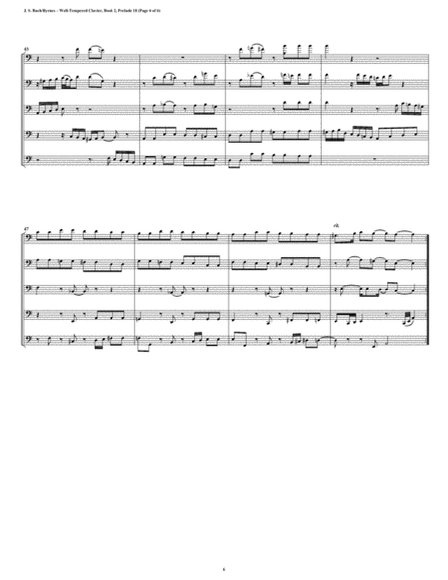Prelude 18 from Well-Tempered Clavier, Book 2 (Bassoon Quintet) image number null