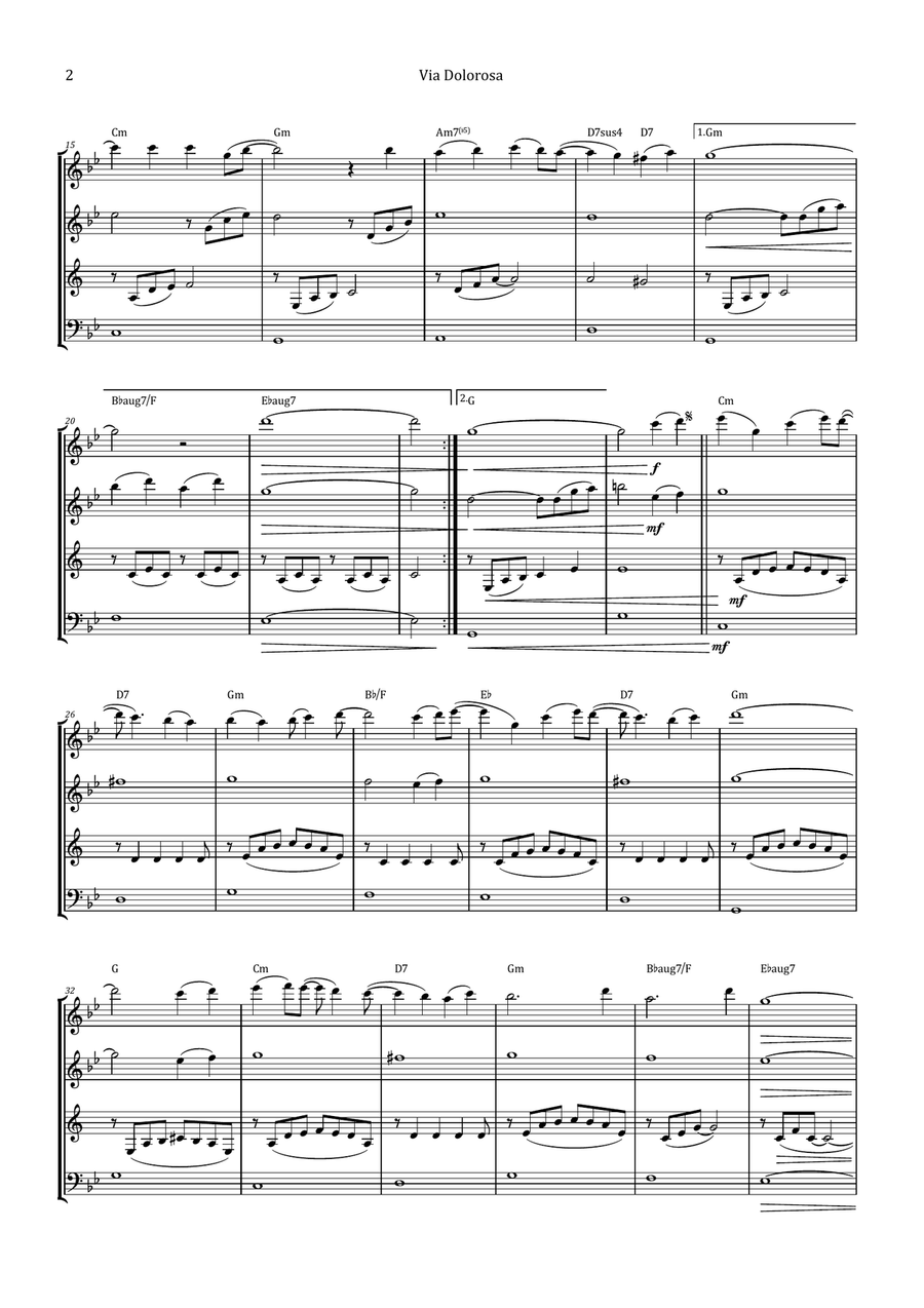 Via Dolorosa Woodwind Quartet scores gallery preview page 2