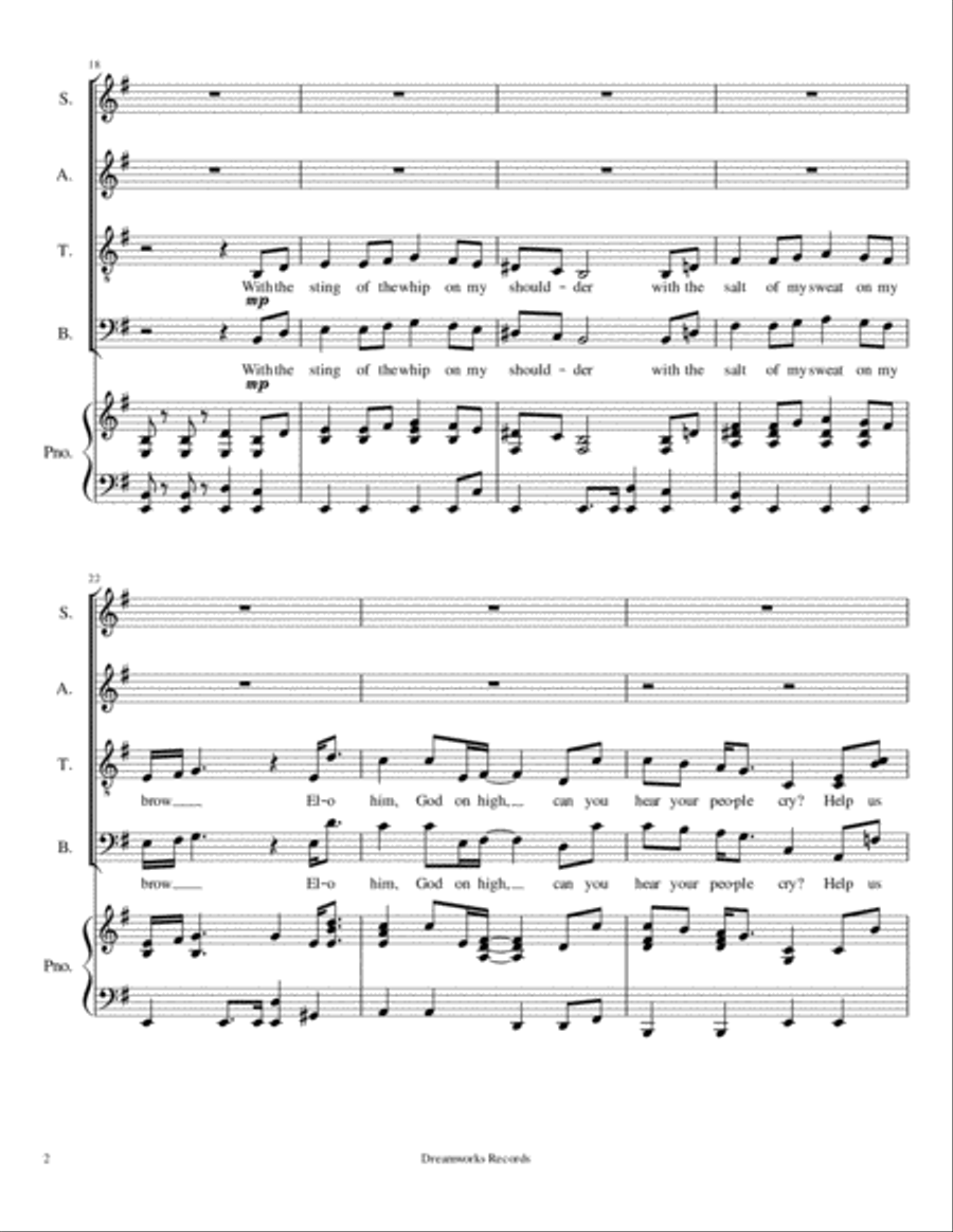 Deliver Us from THE PRINCE OF EGYPT Divisi scores gallery preview page 2