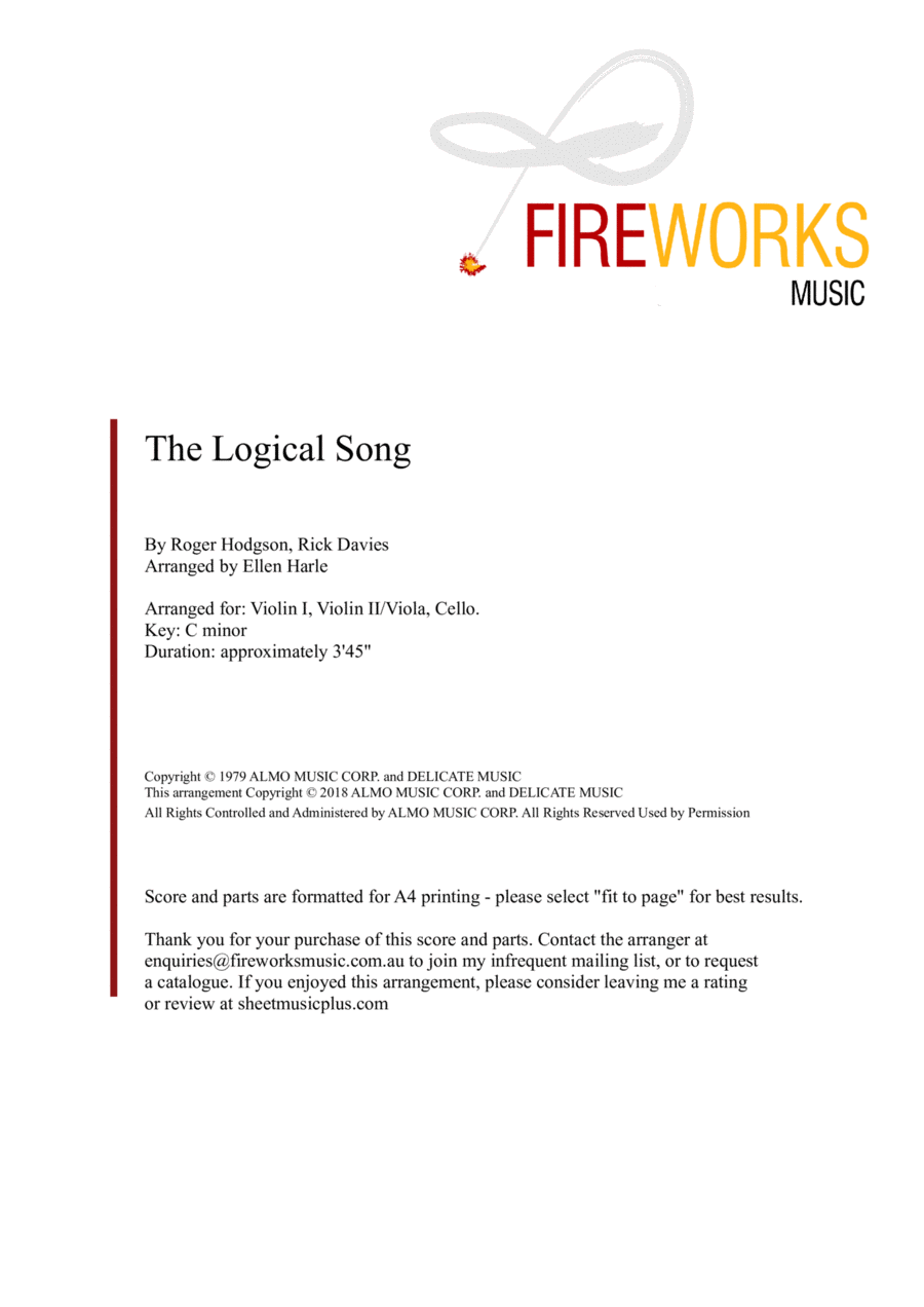 The Logical Song String Trio scores gallery preview page 1