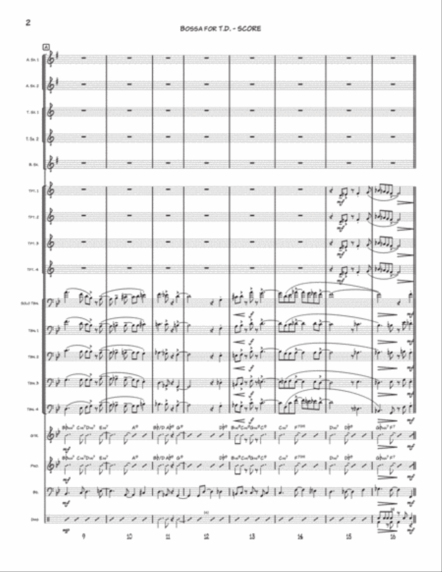 Bossa for T.D. Jazz Ensemble scores gallery preview page 2