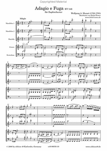 Adagio e Fuga KV 546 fur Zupforchester