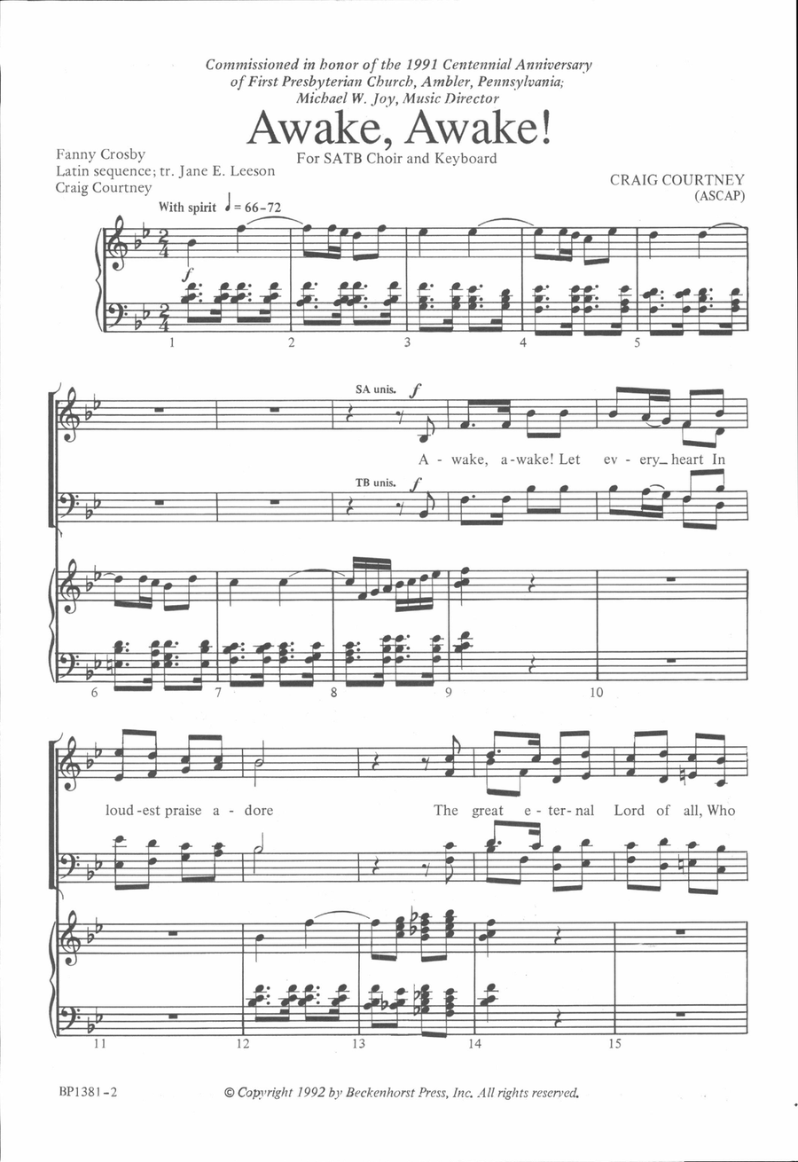 Awake, Awake! Awake, Awake! 4-Part scores gallery preview page 2