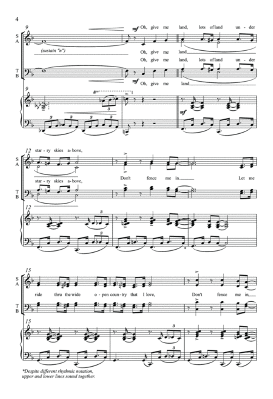 Don't Fence Me In Don't Fence Me In 4-Part scores gallery preview page 3