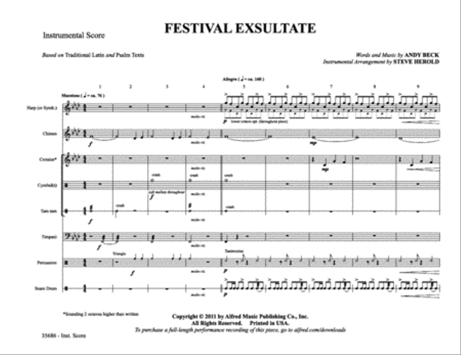 Festival Exsultate: Score Score scores gallery preview page 1