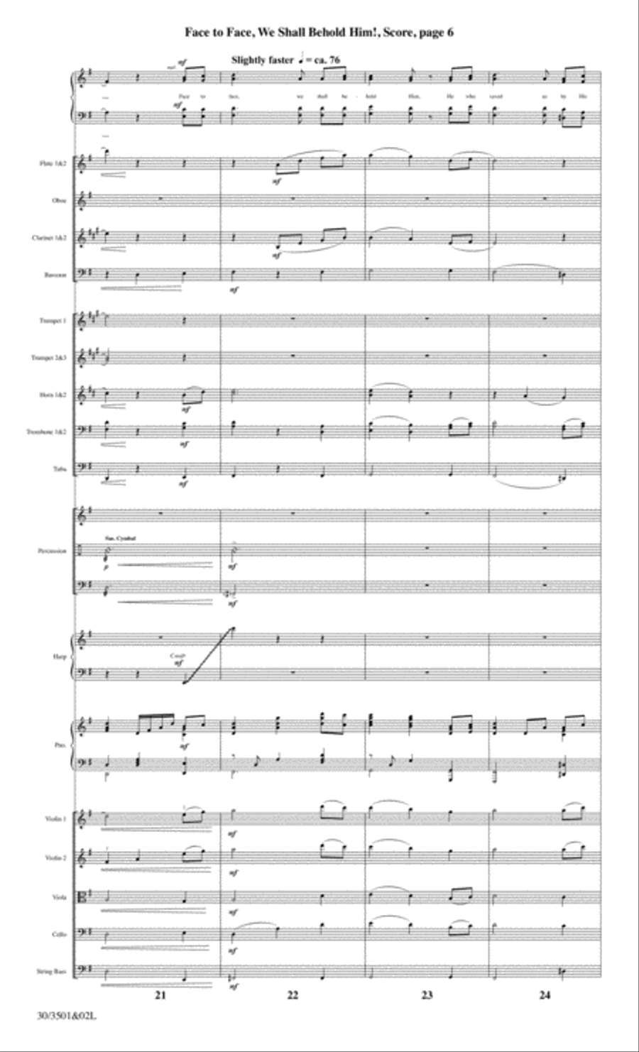 Face to Face, We Shall Behold Him! - Orchestral Score and CD with Printable Parts