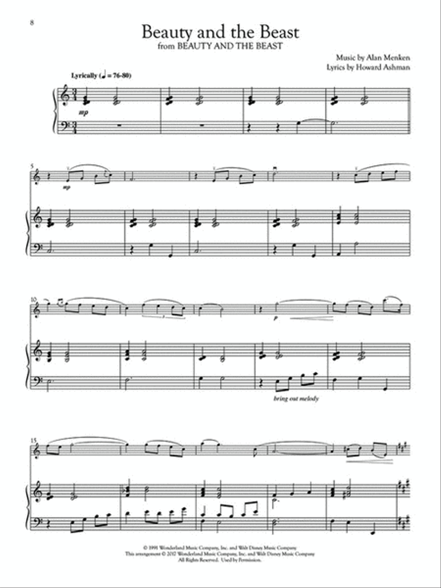 Disney Songs for Solo Violin & Piano Violin Solo scores gallery preview page 3