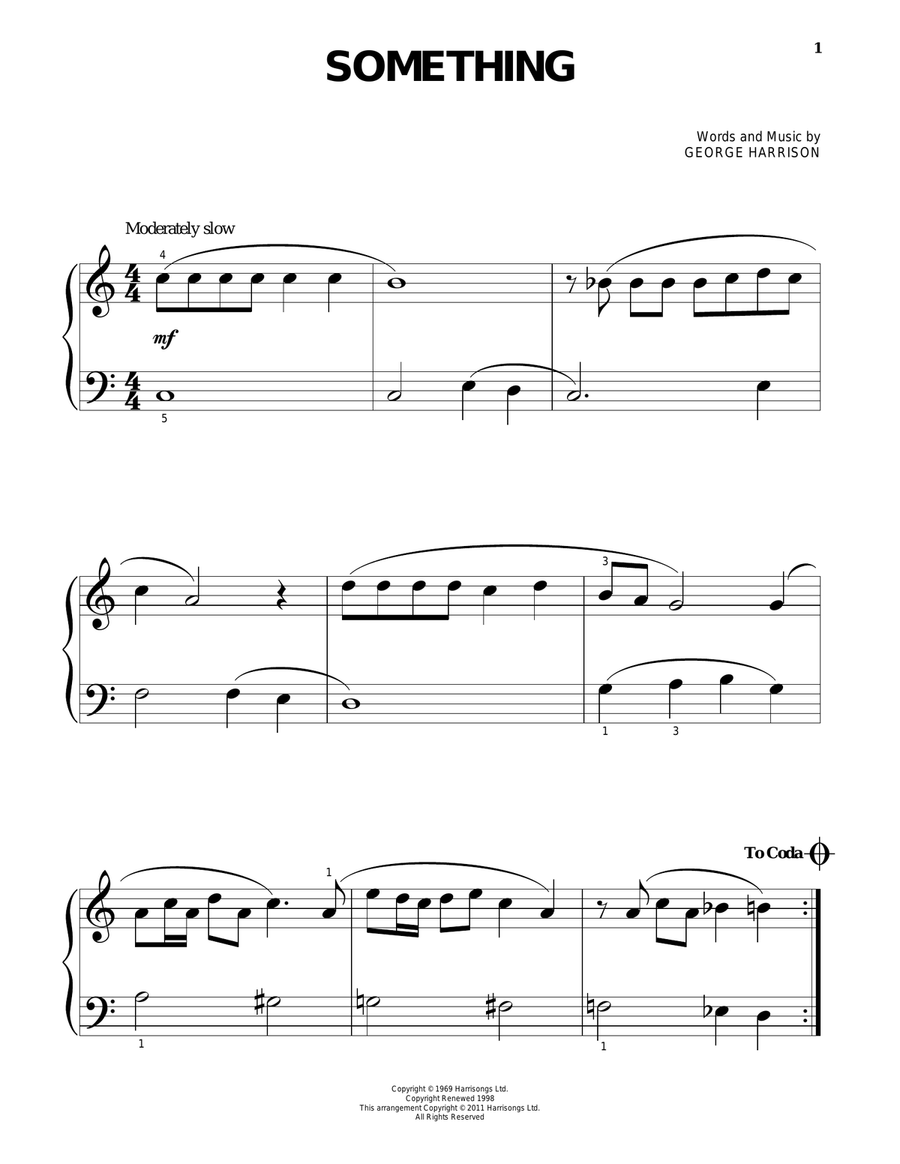 Something Something Easy Piano scores gallery preview page 1