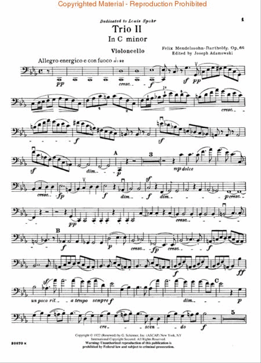 Trio in C Minor, Op. 66 Piano Trio scores gallery preview page 3