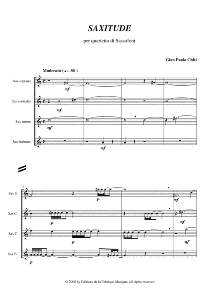 Gian Paolo Chiti: Saxitude for SATB saxophone quartet