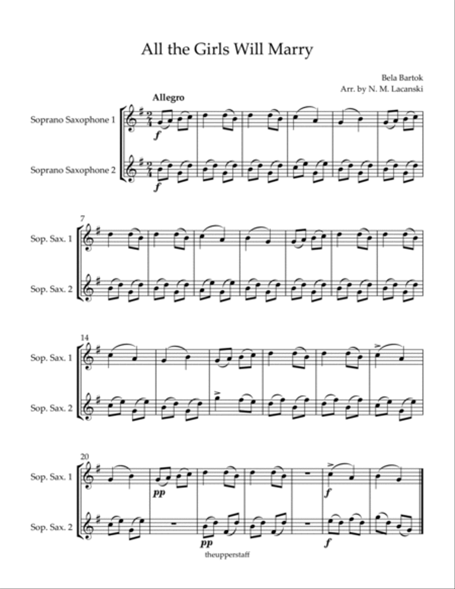 All the Girls Will Marry Woodwind Duet scores gallery preview page 2