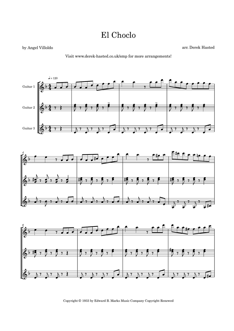 El Choclo Guitar Ensemble scores gallery preview page 6