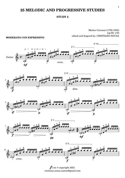 STUDY nº 2 op. 60 [ by Matteo Carcassi ]: guitar solo