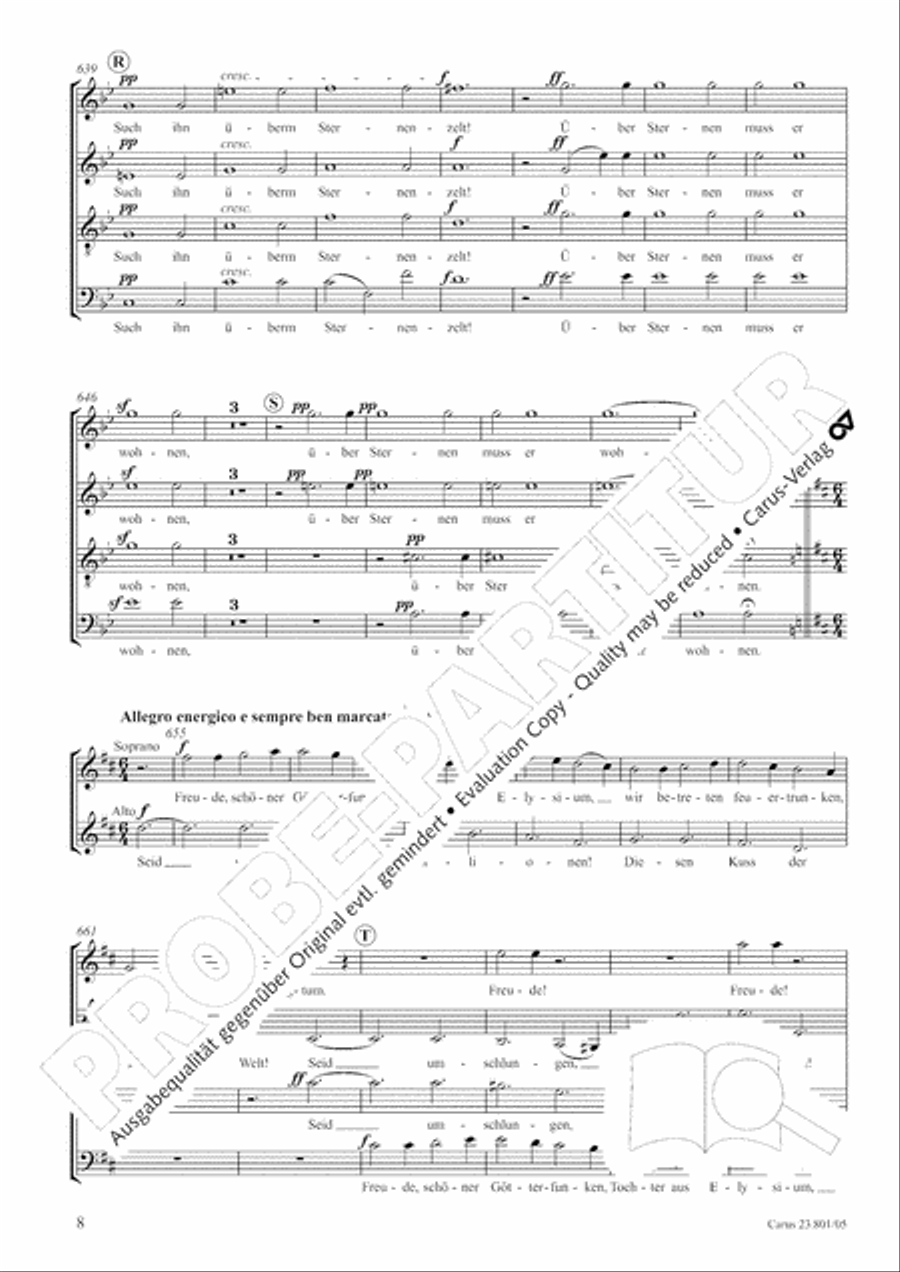 Symphony No. 9, Op. 125 - Finale (Choral Symphony) 4-Part scores gallery preview page 9