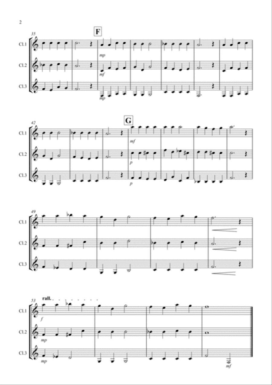 Aura Lee for Clarinet Trio Clarinet Trio scores gallery preview page 2