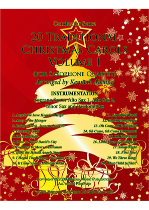 Book cover for 20 Traditional Christmas Carols Volume I (for Saxophone Quartet SATB or AATB)
