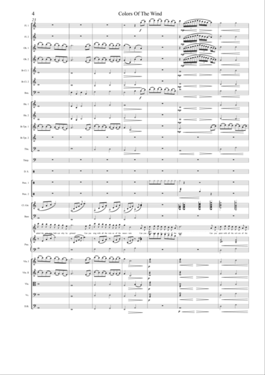 Colors Of The Wind Full Orchestra scores gallery preview page 5