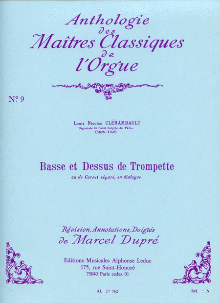 Basse Et Dessus De Trompette (maitres Classiques No.9) (orga