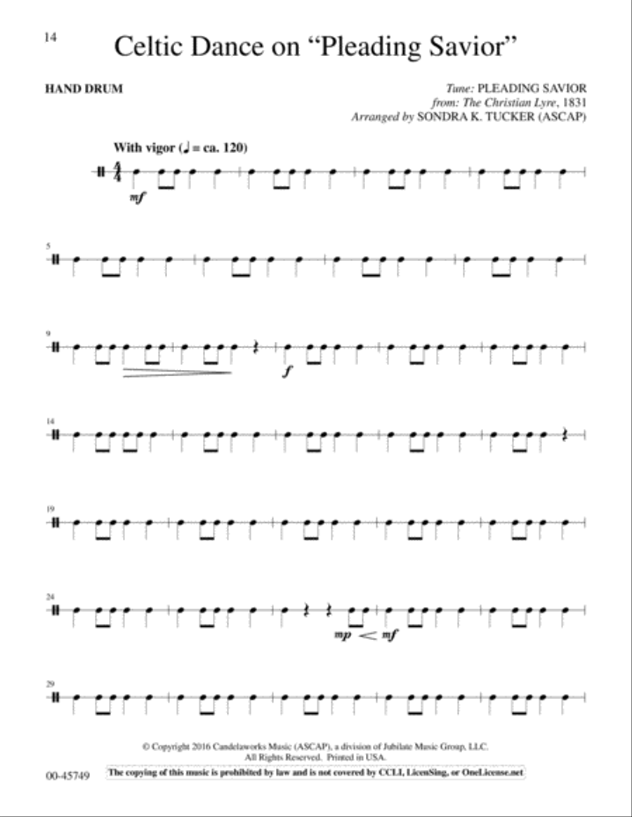 Celtic Dance on Pleading Savior Handbell Choir scores gallery preview page 14