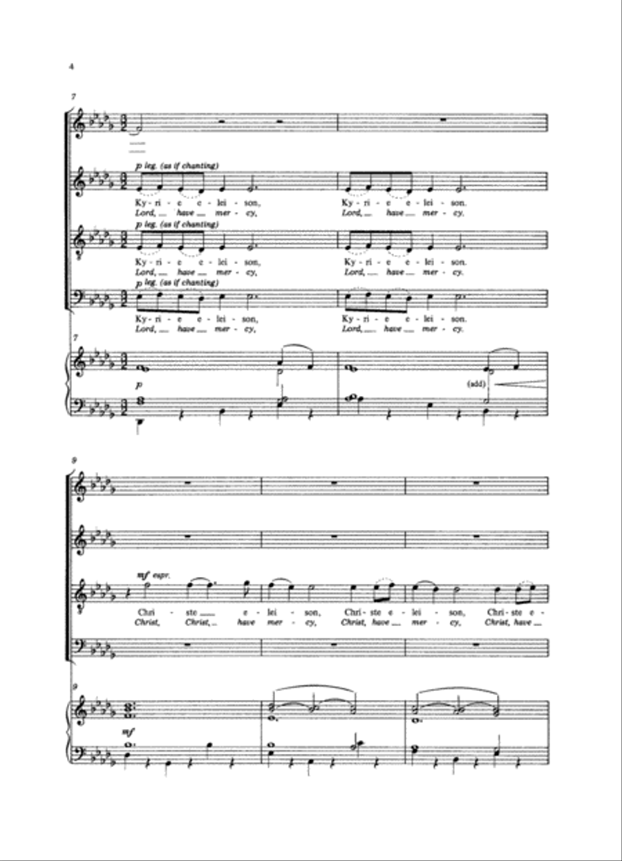 Missa Brevis 4-Part scores gallery preview page 3