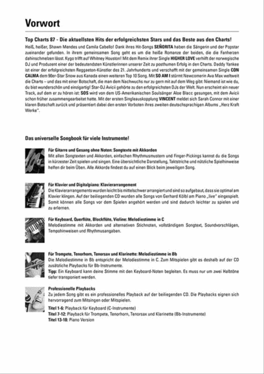 Top Charts 87 Piano, Vocal, Guitar scores gallery preview page 3