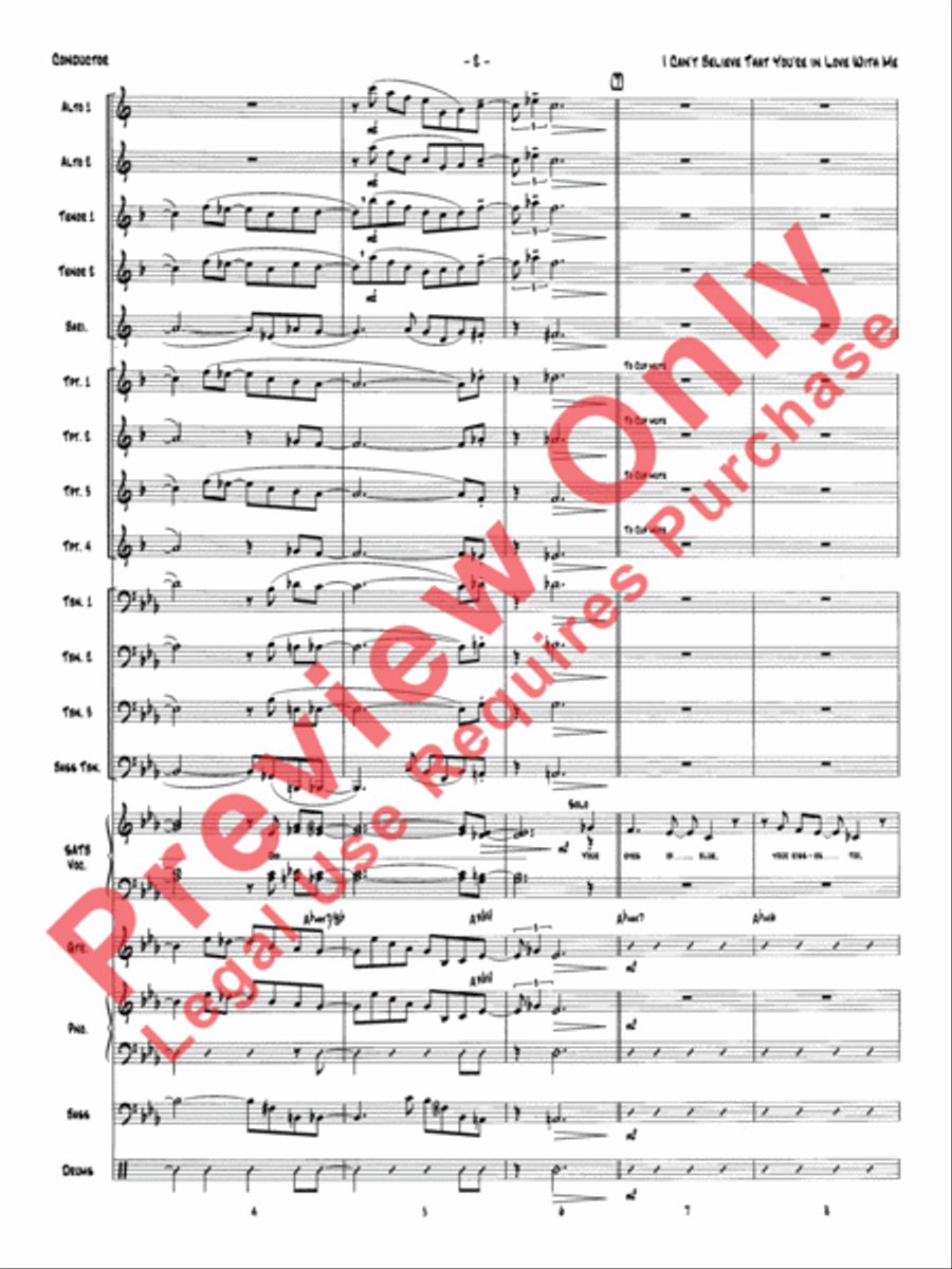 I Can't Believe That You're in Love with Me (score only) Jazz Ensemble scores gallery preview page 5