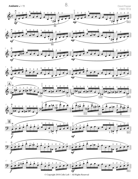 Popper (arr. Richard Aaron): Op. 73, Etude #8