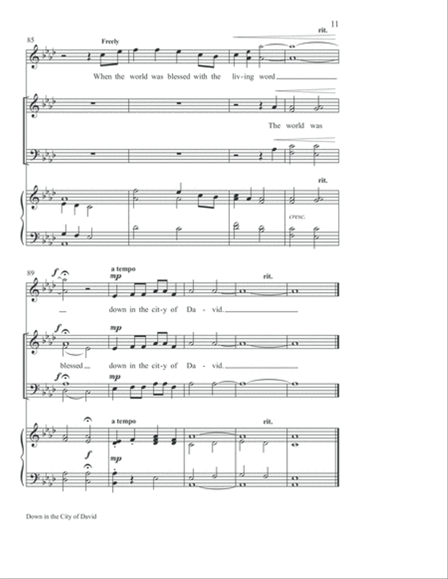 Down in the City of David 4-Part scores gallery preview page 12