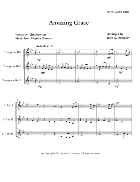 Amazing Grace (Trumpet Trio) image number null