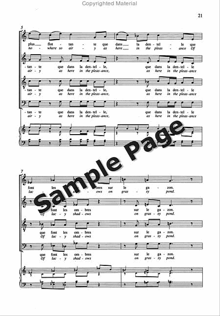 6 Chansons (Complete) 4-Part scores gallery preview page 21