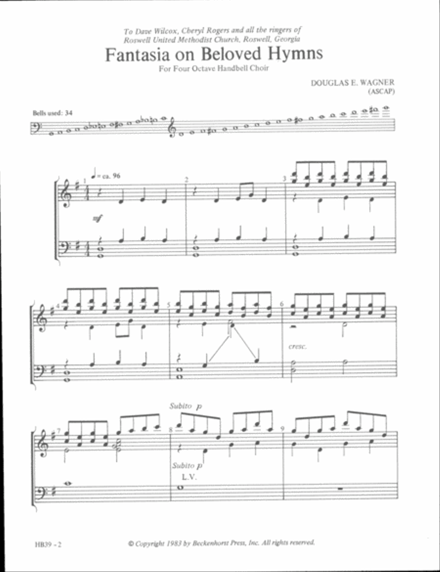 Fantasia on Beloved Hymns 4 octaves 4-Octaves scores gallery preview page 2
