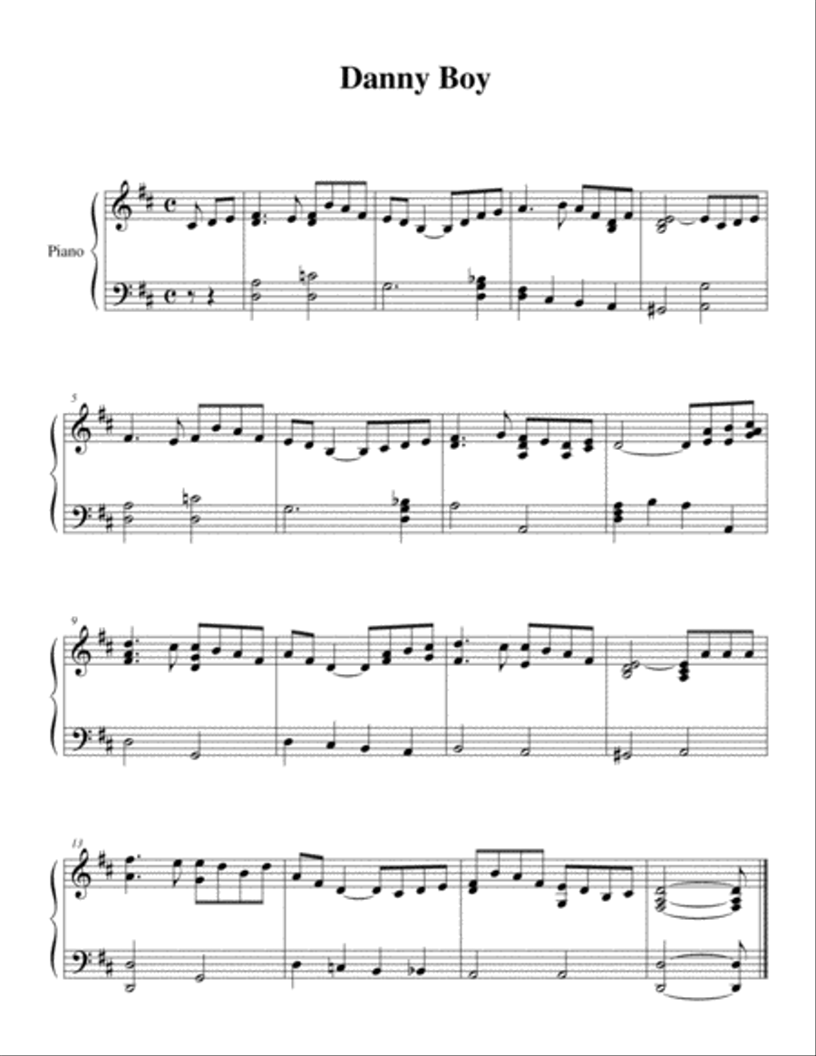Danny Boy Danny Boy Piano Solo scores gallery preview page 1