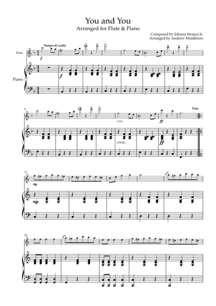 10 Strauss Waltzes arranged for Flute and Piano image number null