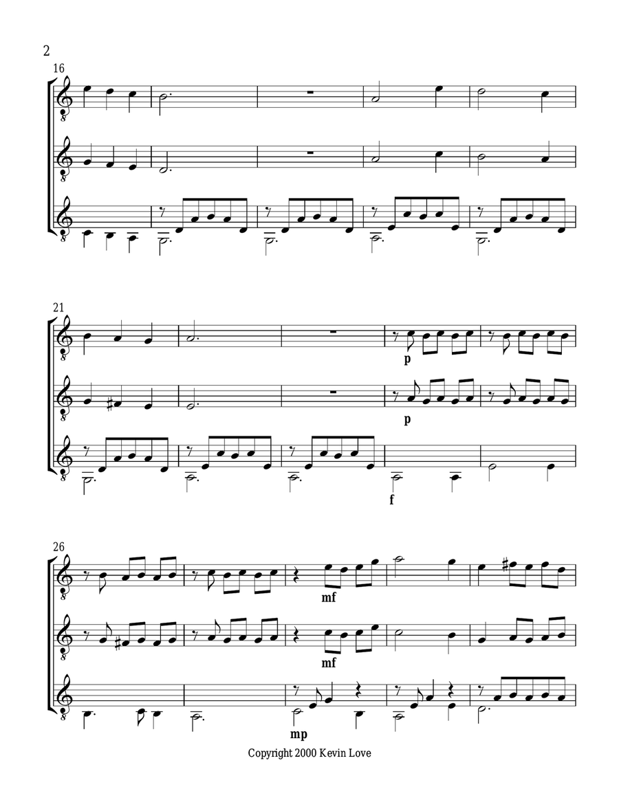 Scarborough Fair (Guitar Trio) - Score and Parts Guitar Ensemble scores gallery preview page 2