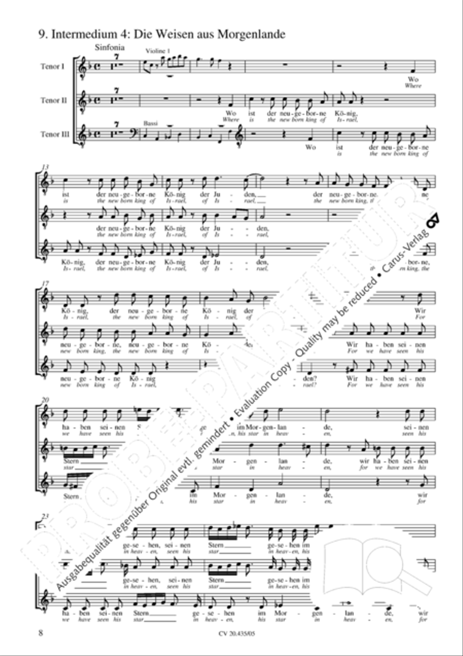 Christmas History (Weihnachts-Historie, SWV 435) Choir scores gallery preview page 9