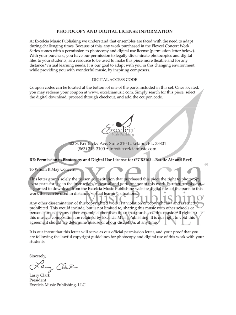 Bardic Air and Reel (Score) Concert Band scores gallery preview page 4