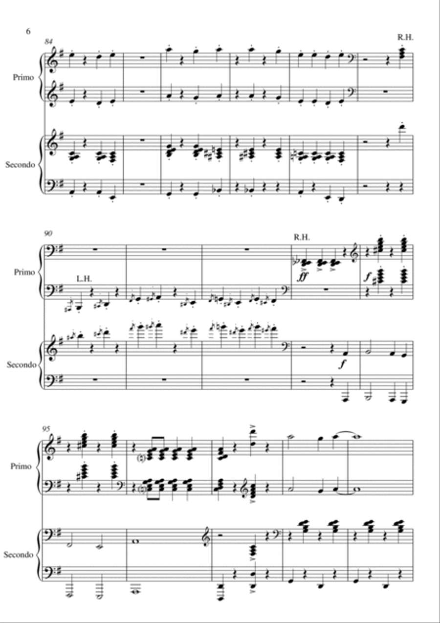 Looney Tunes Overture 1 Piano, 4-Hands scores gallery preview page 6