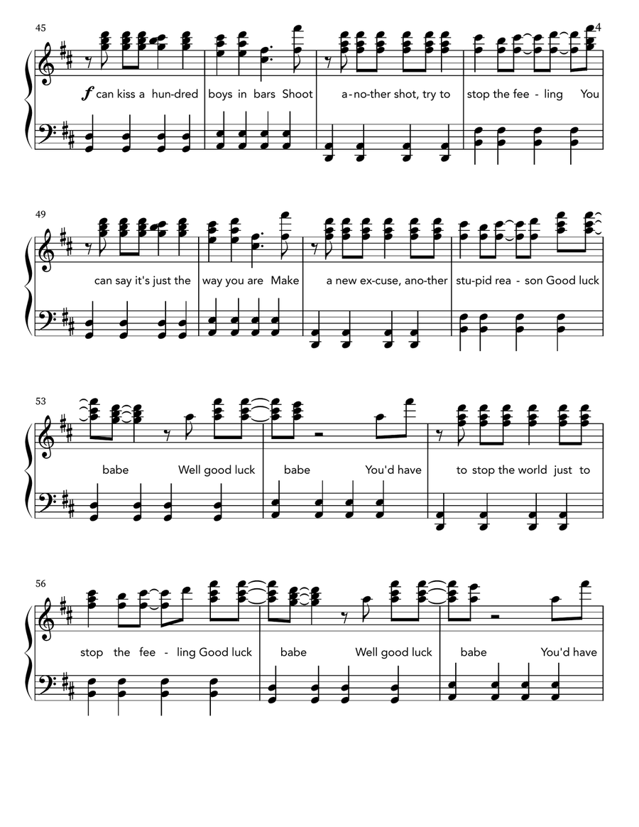 Good Luck, Babe! Piano scores gallery preview page 4