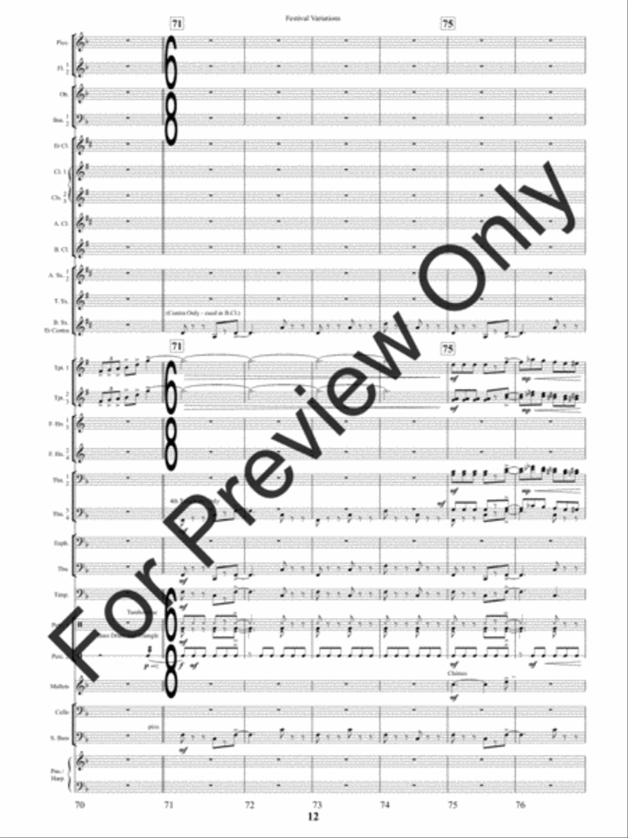 Festival Variations (Score) Concert Band scores gallery preview page 15