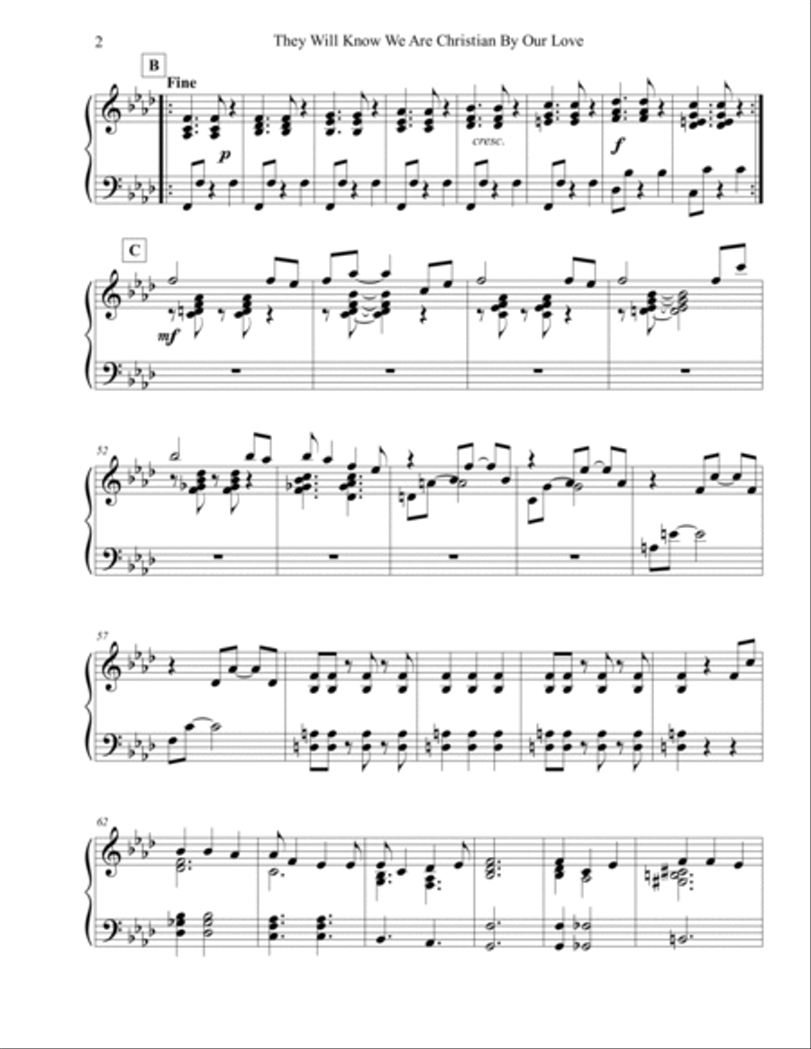 They Will Know We Are Christians By Our Love (3/4 Version) Harpsichord scores gallery preview page 3