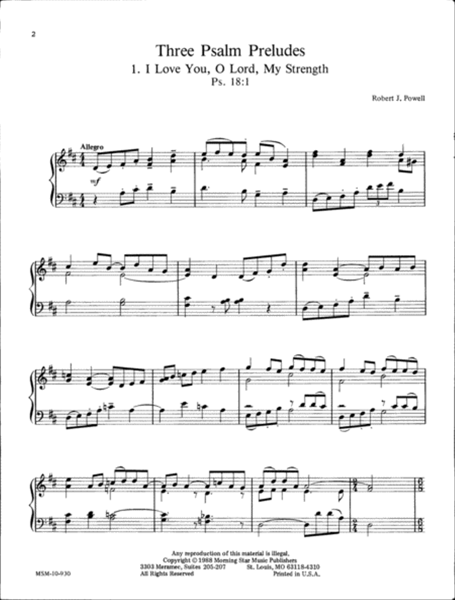 Three Psalm Preludes Three Psalm Preludes Organ scores gallery preview page 2